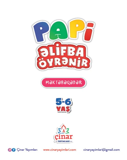 PAPİ ƏLİFBA ÖYRƏNİR (məktəbəqədər hazırlıq kitabı)