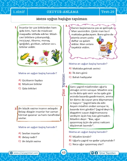 Bütün fənlər mövzu-mövzu SUAL DÜNYASI