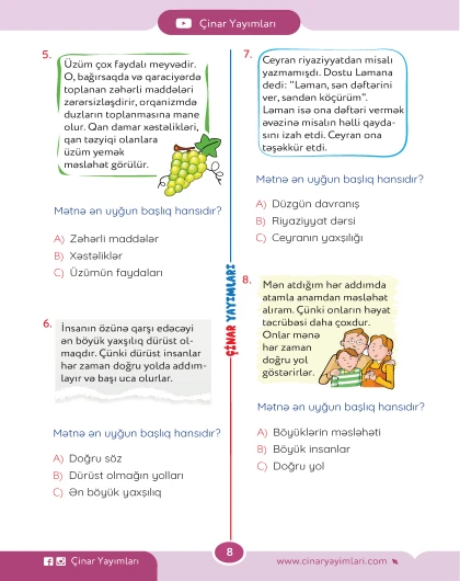 1-ci sinif Oxuyub-anlama və Dinləmə