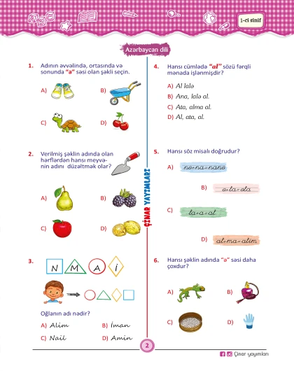 1-ci sinif Mənim Sınaq İmtahanım