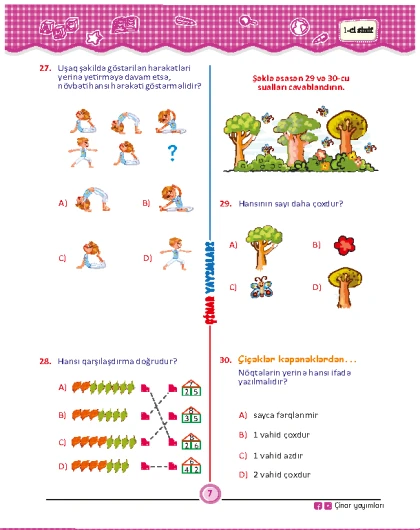 1-ci sinif Mənim Sınaq İmtahanım