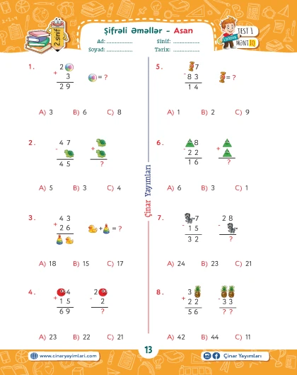 2-ci sinif Beyin Gimnatikası Rəqəmli Məntiq