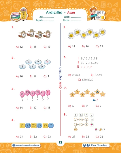 2-ci sinif Beyin Gimnatikası Rəqəmli Məntiq