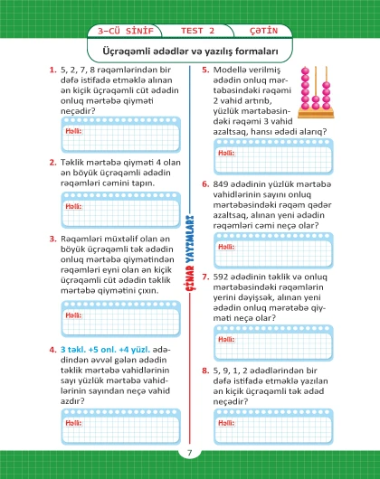 3-cü sinif Məsələ Həll Etməyi Öyrənirəm