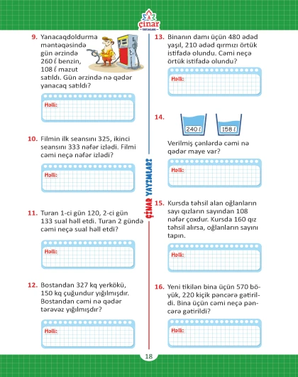3-cü sinif Məsələ Həll Etməyi Öyrənirəm
