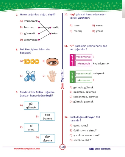 3-cü sinif Azərbaycan Dili Yarpaq Test