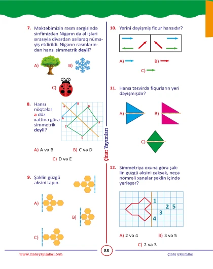 3-cü sinif Riyaziyyat Yarpaq Test