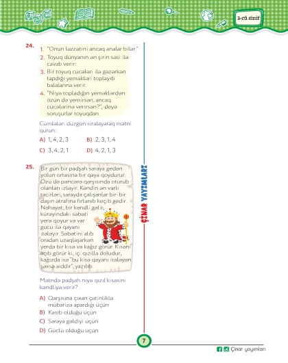 3-cü sinif Mənim Sınaq İmtahanım