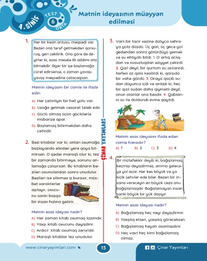 4-cü sinif Oxuyub-anlama və Dinləmə