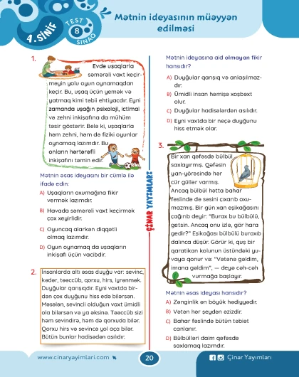 4-cü sinif Oxuyub-anlama və Dinləmə