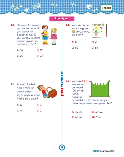 4-cü sinif Mənim Sınaq İmtahanım