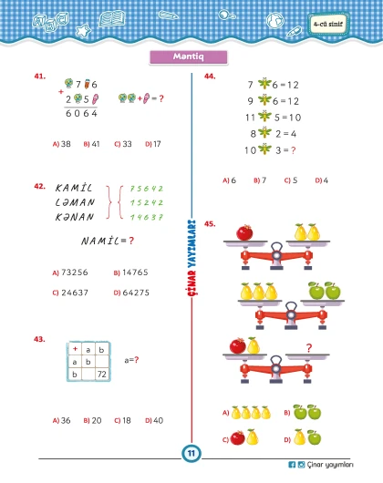 4-cü sinif Mənim Sınaq İmtahanım